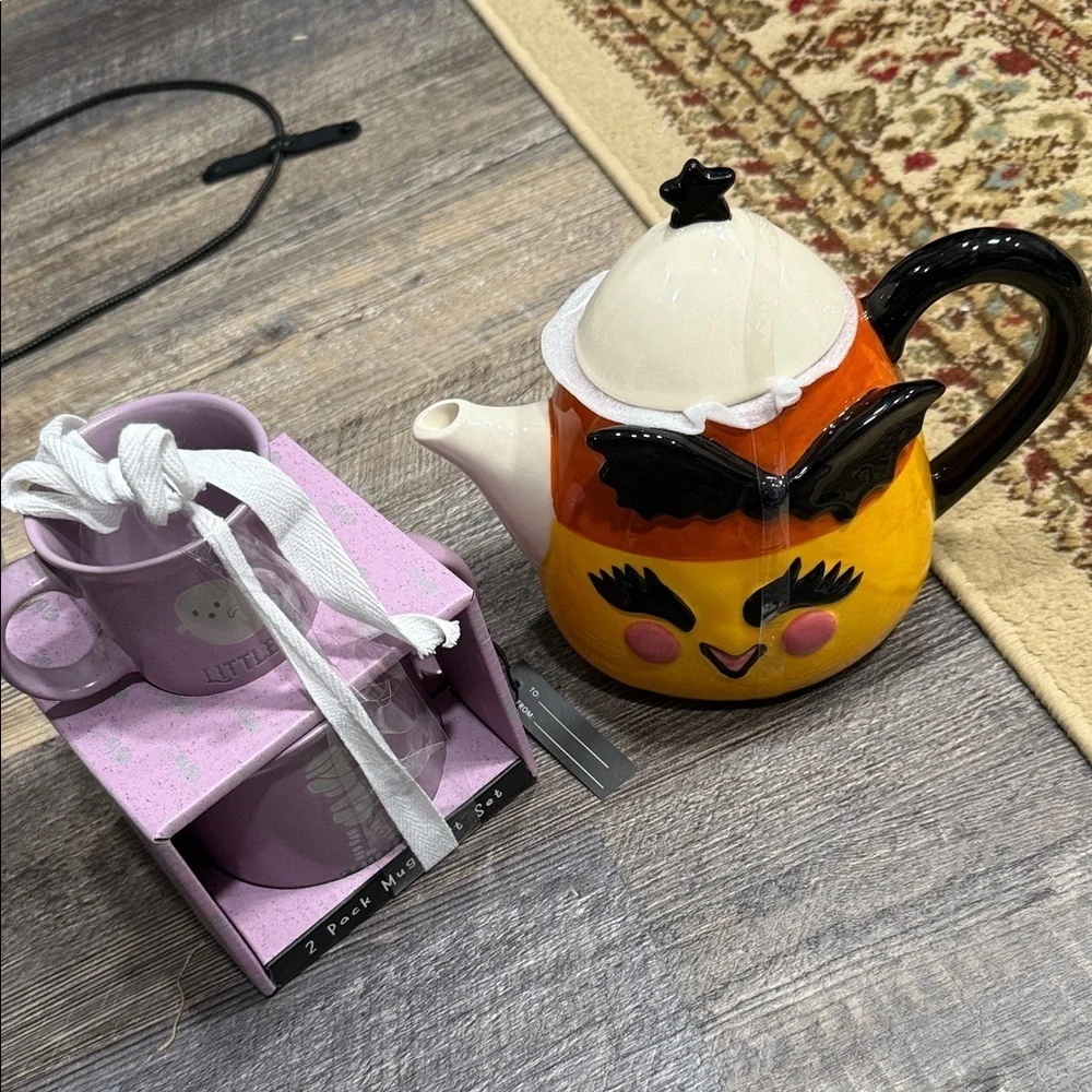 Colorful Tea Set with Purple Mug
